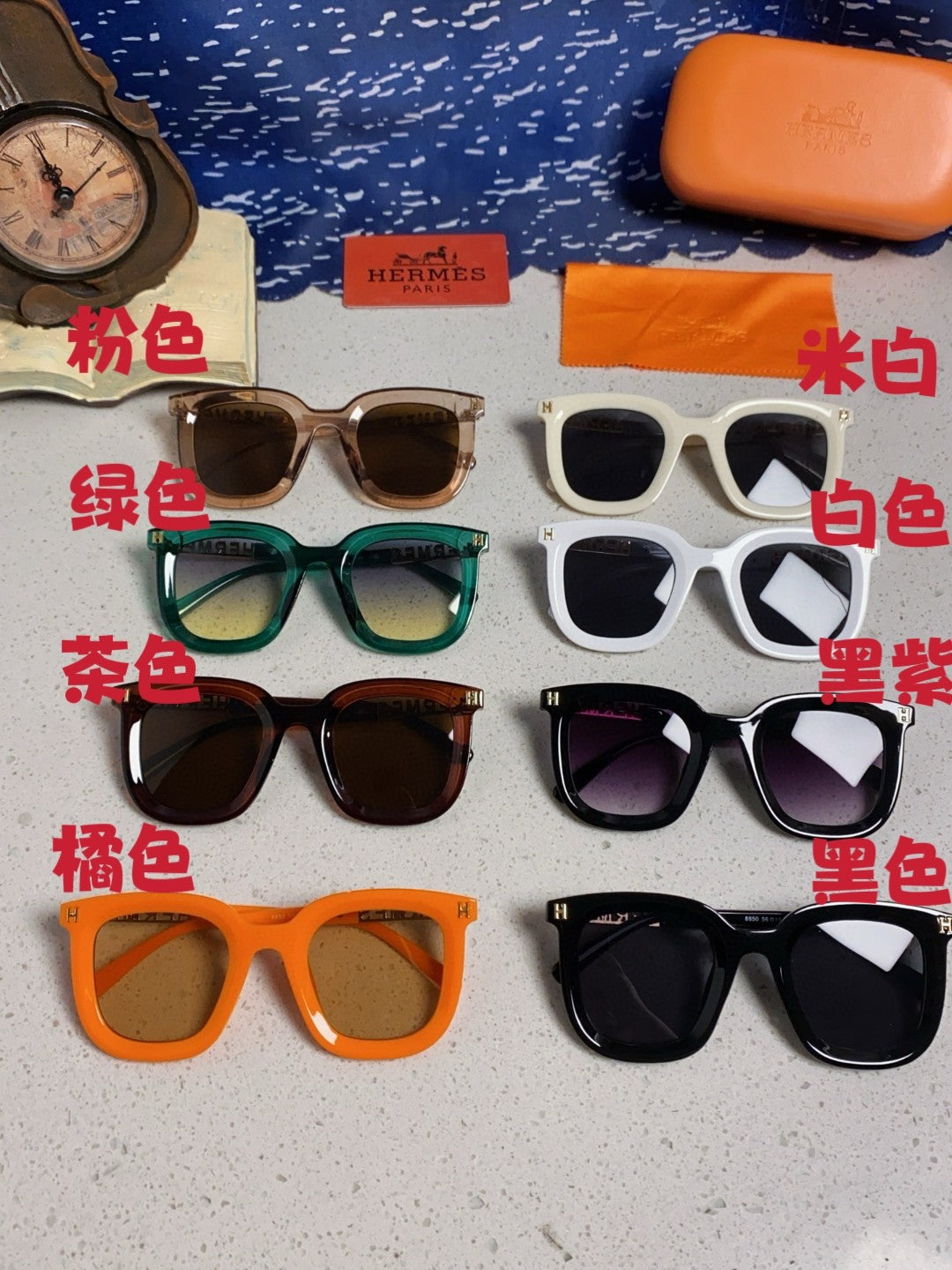 Hermès Metal Square Silver Lens Sunglasses for Men & Women - 158690 - detail image 11