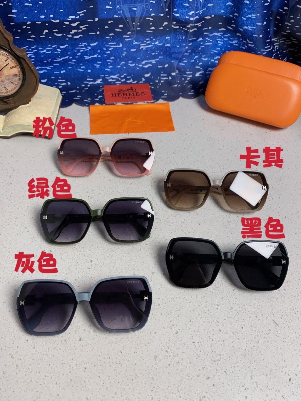 Hermès Polarized Round Silver Lens Sunglasses for Women - 358928 - detail image 12
