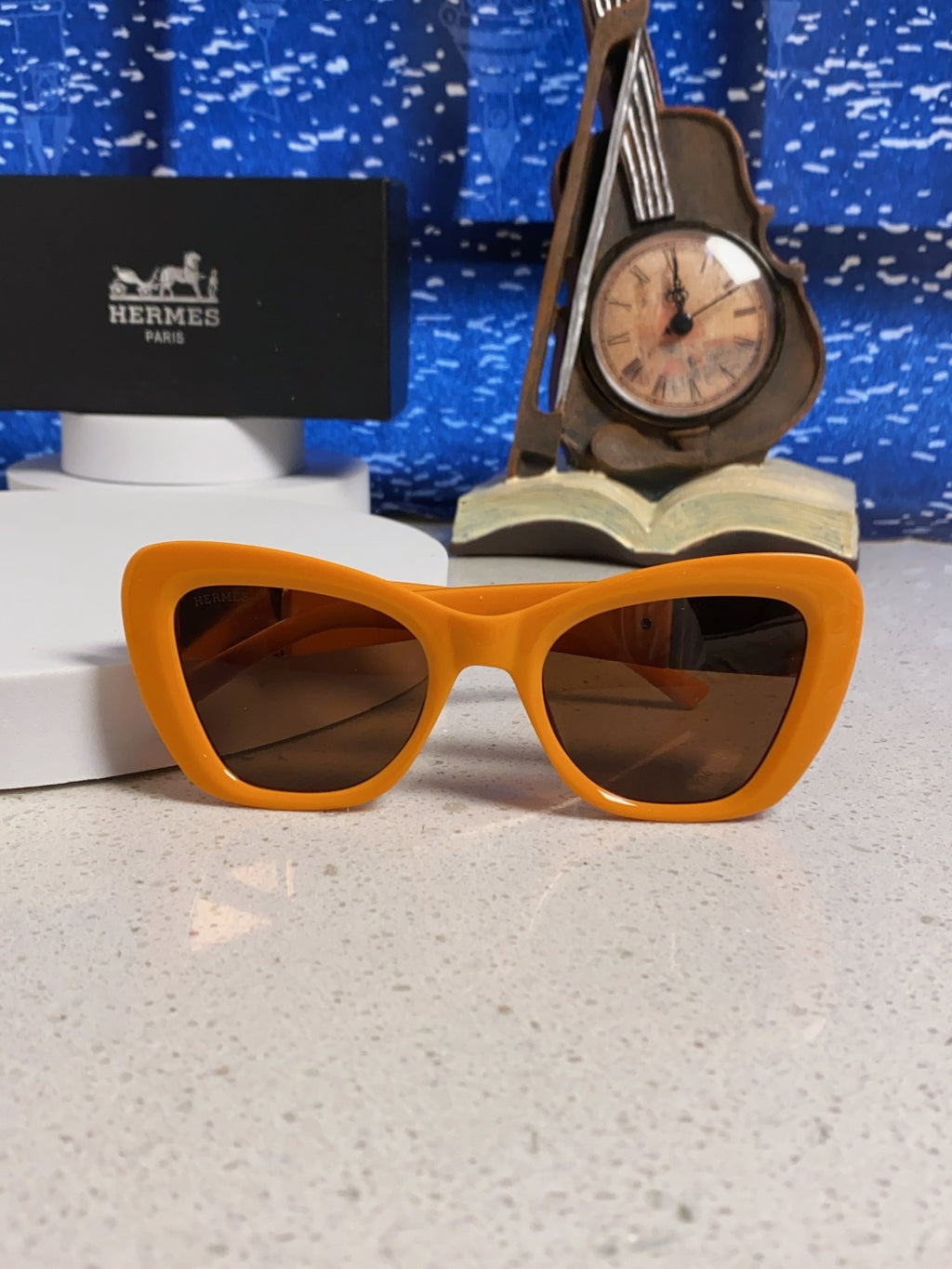Hermès Cat-Eye Orange Lens Sunglasses for Men & Women - 358937 - detail image 9