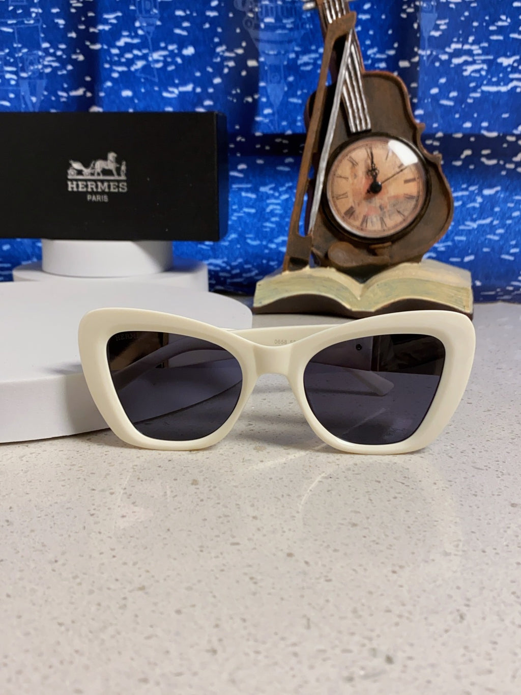 Hermès Cat-Eye Silver Lens Sunglasses for Men & Women - 358923 - detail image 9