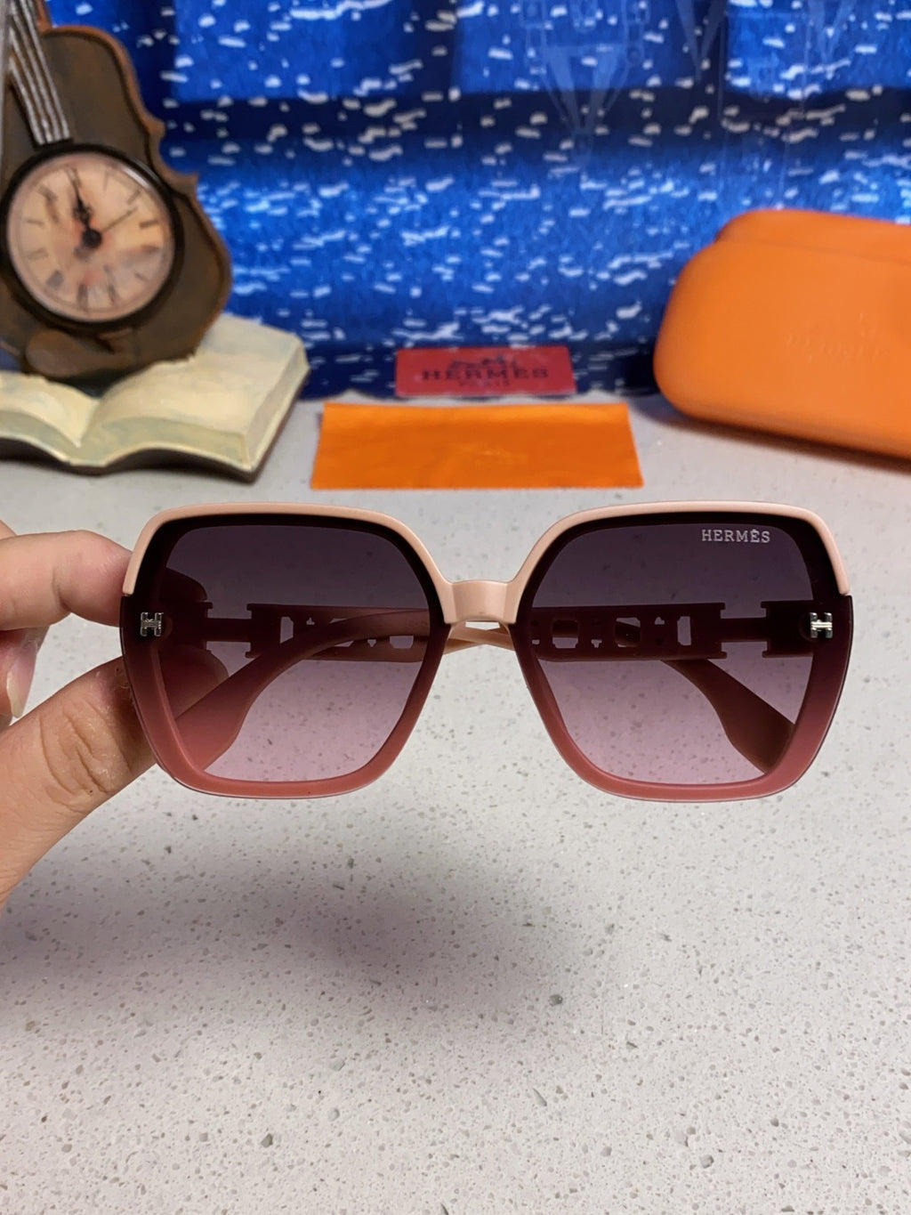Hermès Polarized Round Red Lens Sunglasses for Women - 358927 - detail image 4