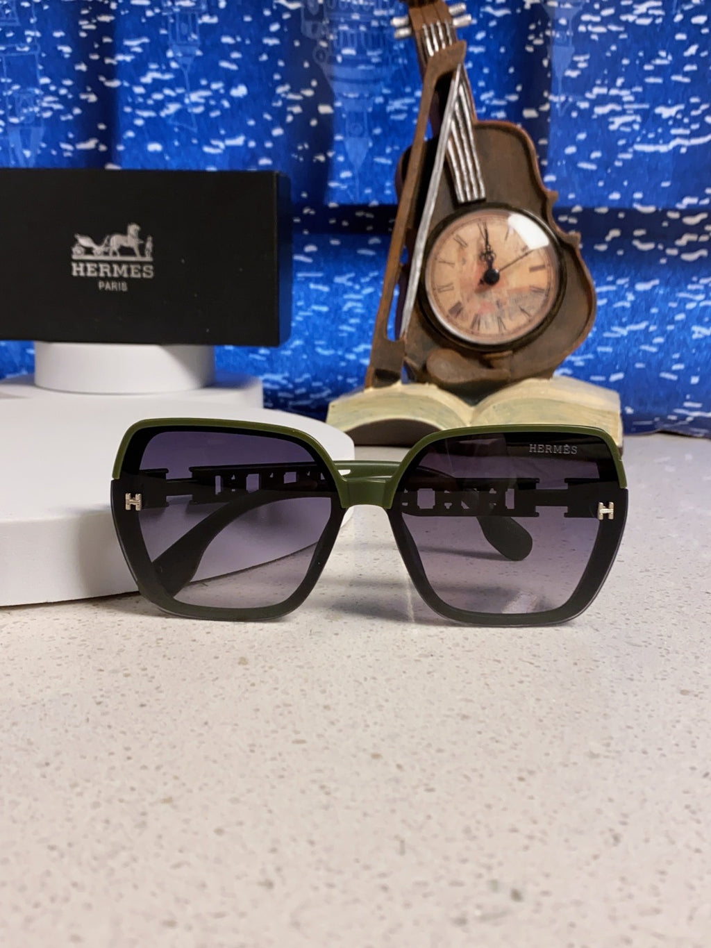 Hermès Polarized Round Silver Lens Sunglasses for Women - 358928 - detail image 9