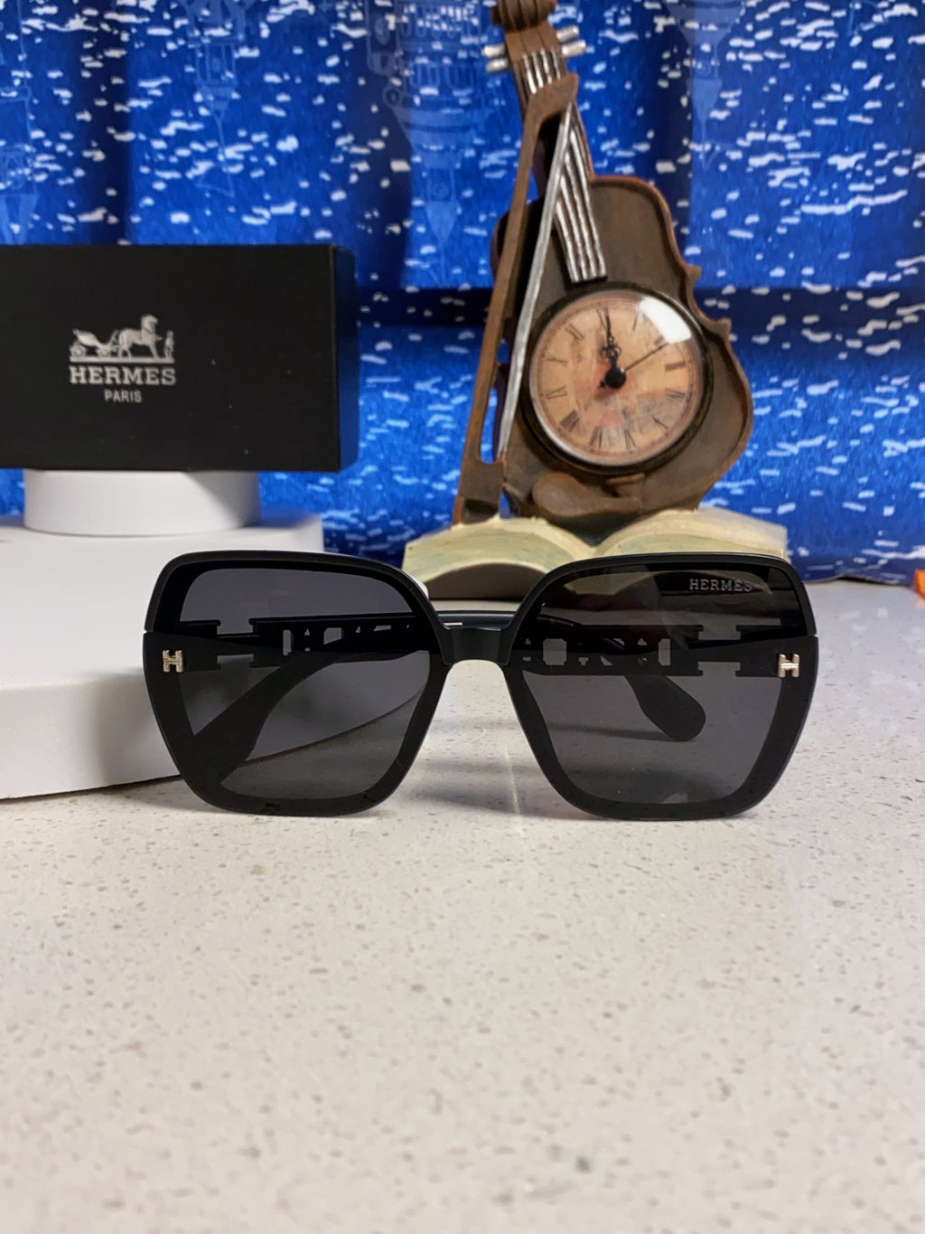 Hermès Polarized Round Black Lens Sunglasses for Women - 358931 - detail image 9