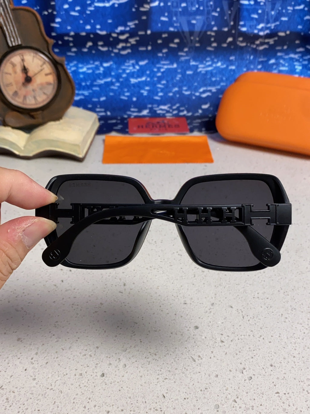 Hermès Polarized Round Black Lens Sunglasses for Women - 358931 - detail image 5