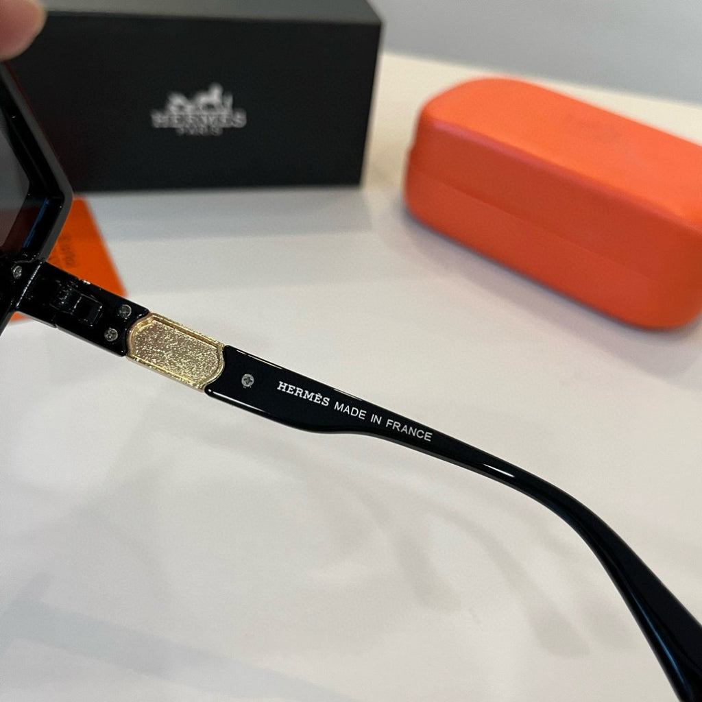 Hermès Round Black Lens Sunglasses for Women - 358938 - detail image 10