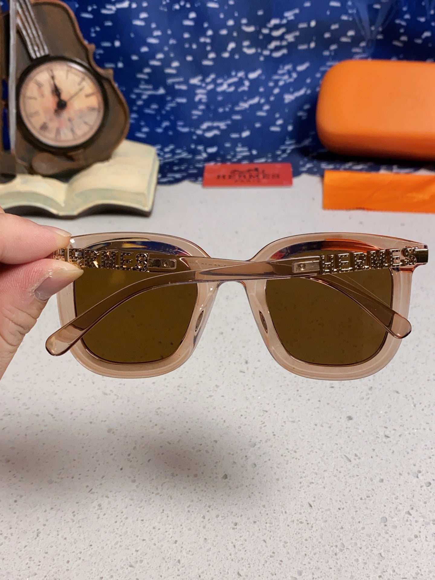 Hermès Metal Square Brown Lens Sunglasses for Men & Women - 158685 - detail image 5