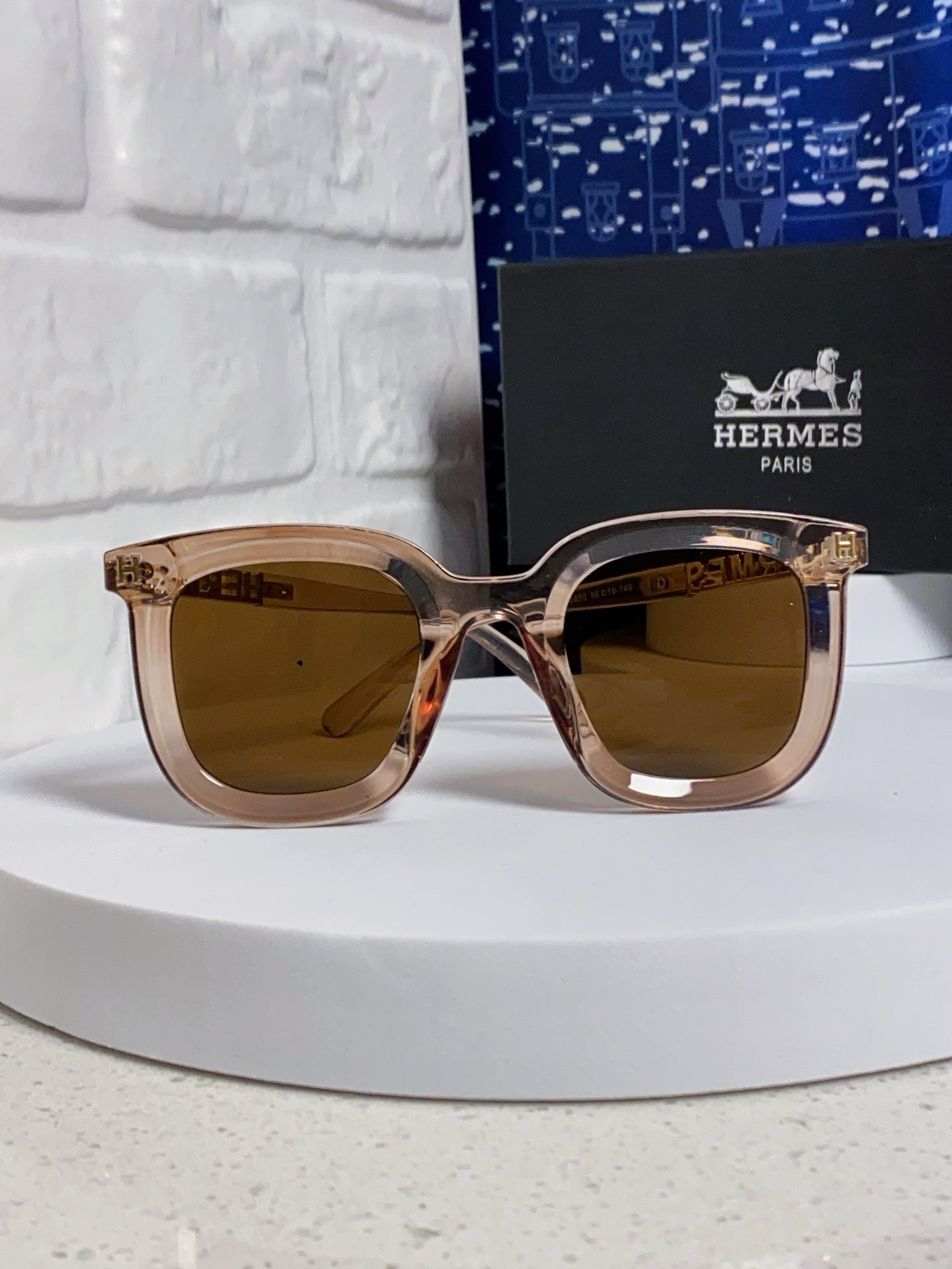 Hermès Metal Square Brown Lens Sunglasses for Men & Women - 158685 - detail image 2