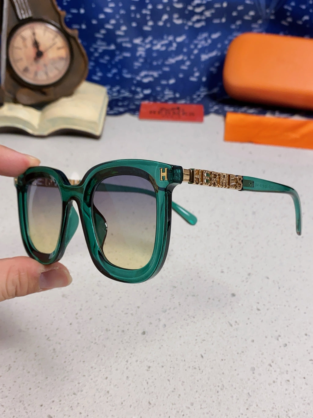 Hermès Metal Square Silver Lens Sunglasses for Men & Women - 158686 - detail image 6