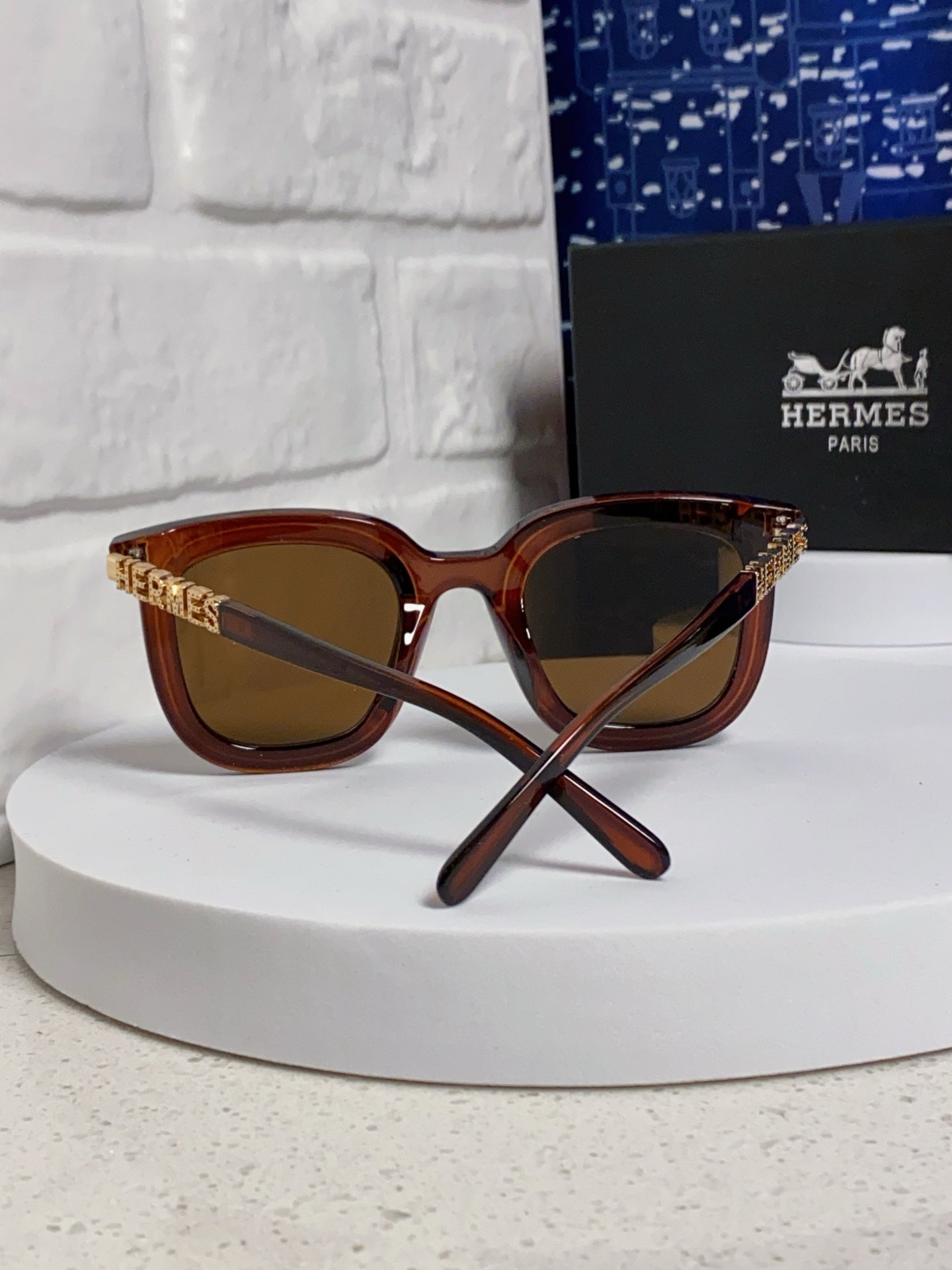 Hermès Metal Square Brown Lens Sunglasses for Men & Women - 158687 - detail image 3