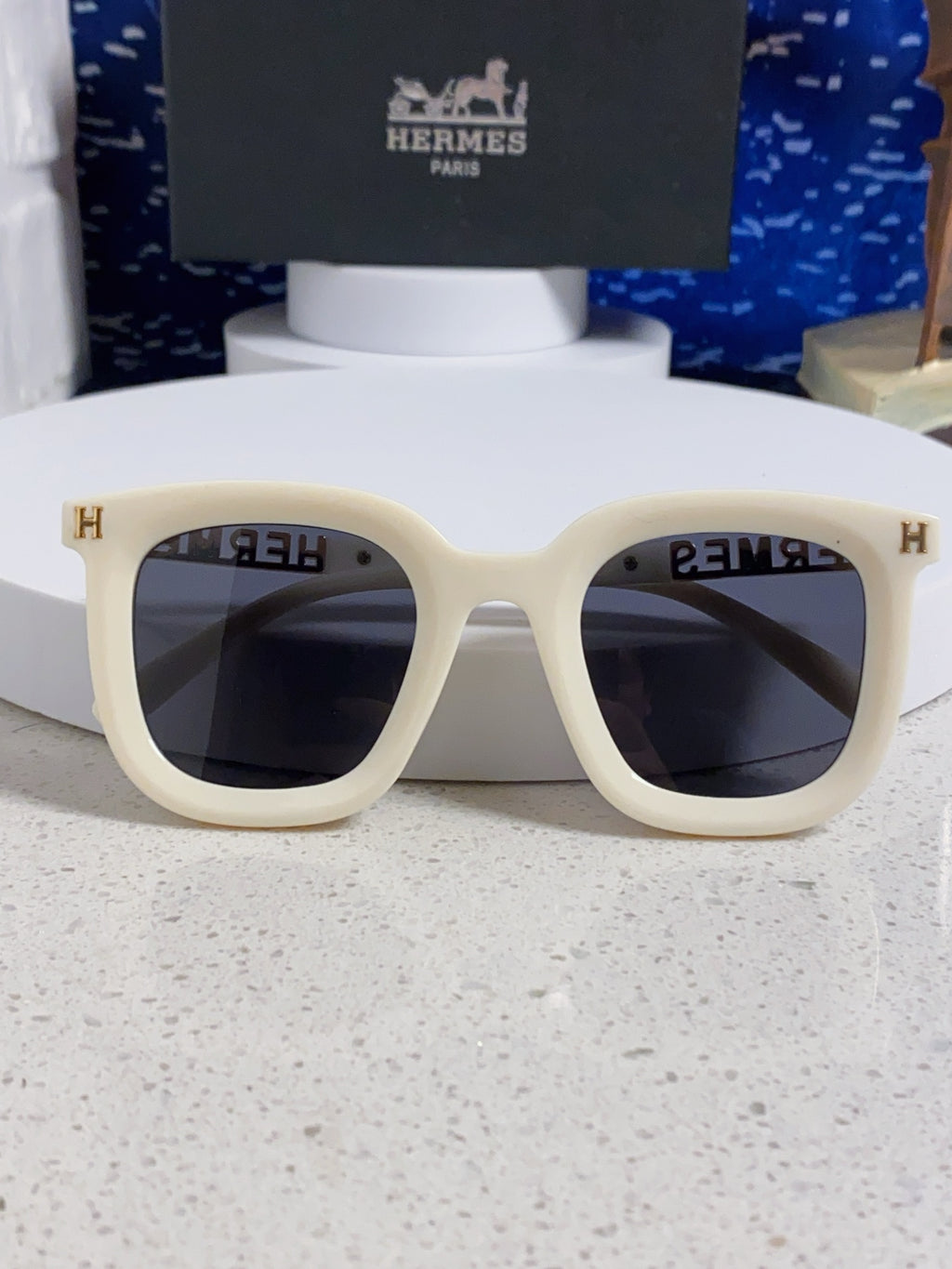 Hermès Metal Square Silver Lens Sunglasses for Men & Women - 158689 - detail image 8