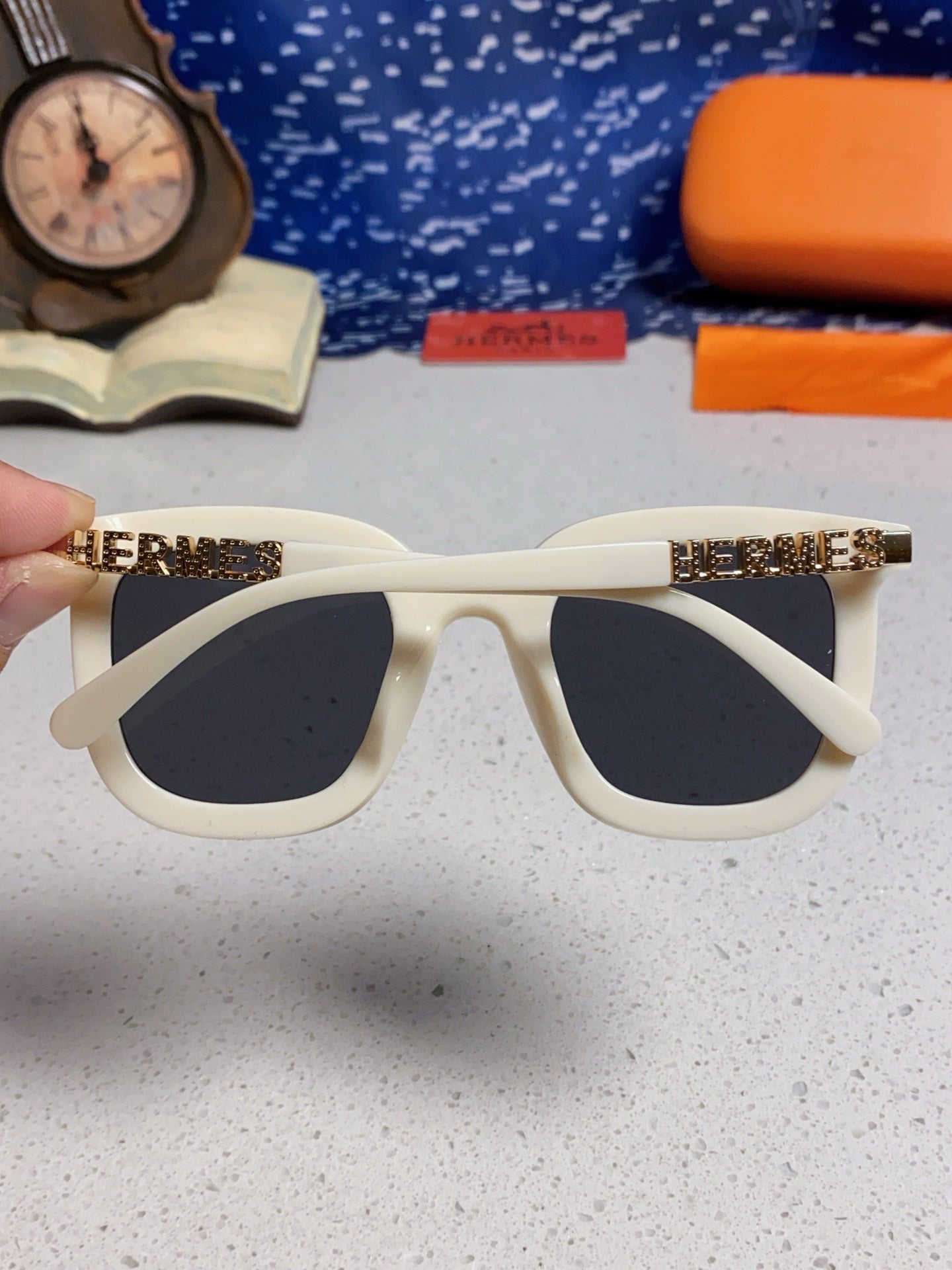 Hermès Metal Square Silver Lens Sunglasses for Men & Women - 158689 - detail image 5