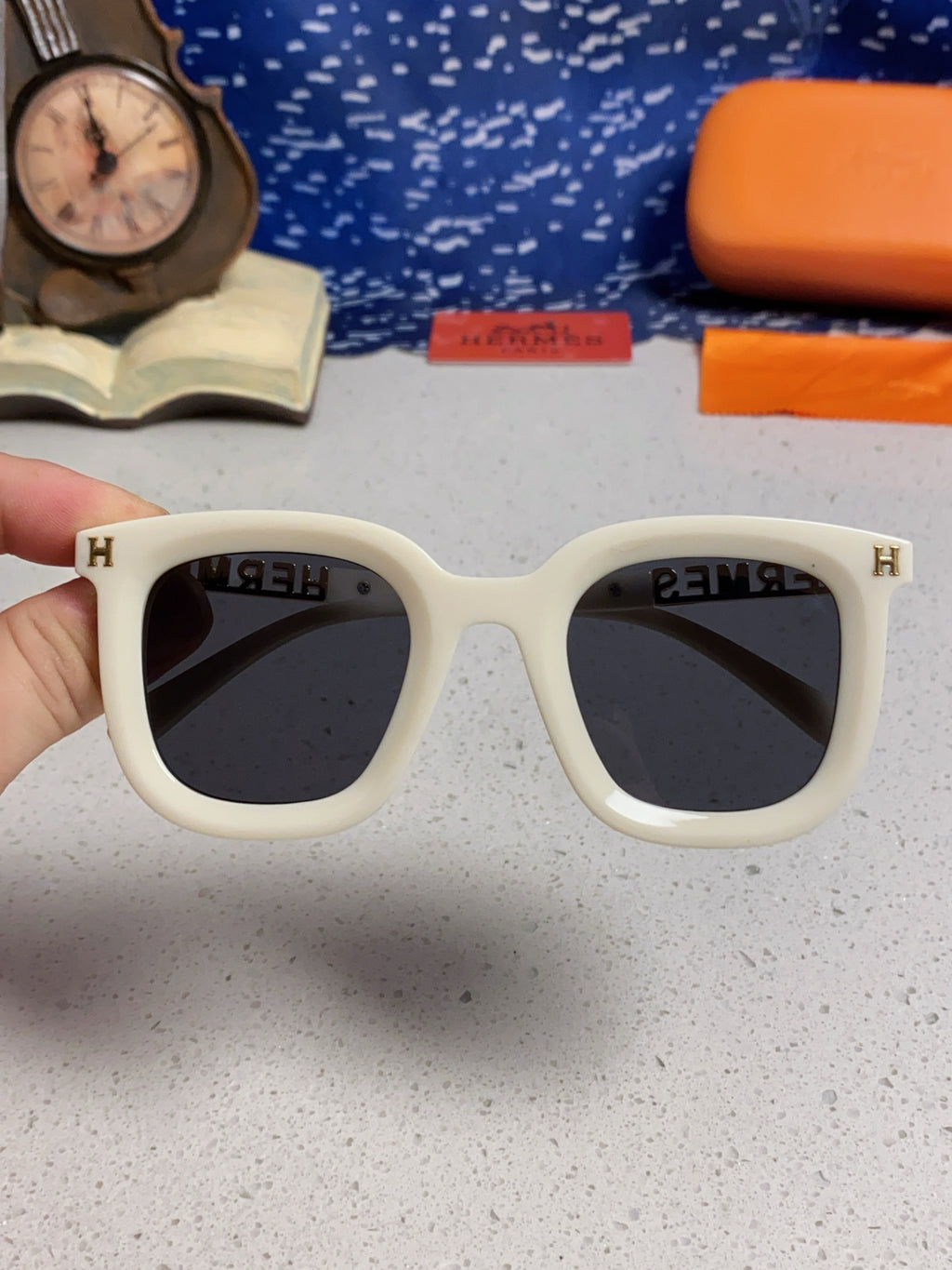 Hermès Metal Square Silver Lens Sunglasses for Men & Women - 158689 - detail image 4