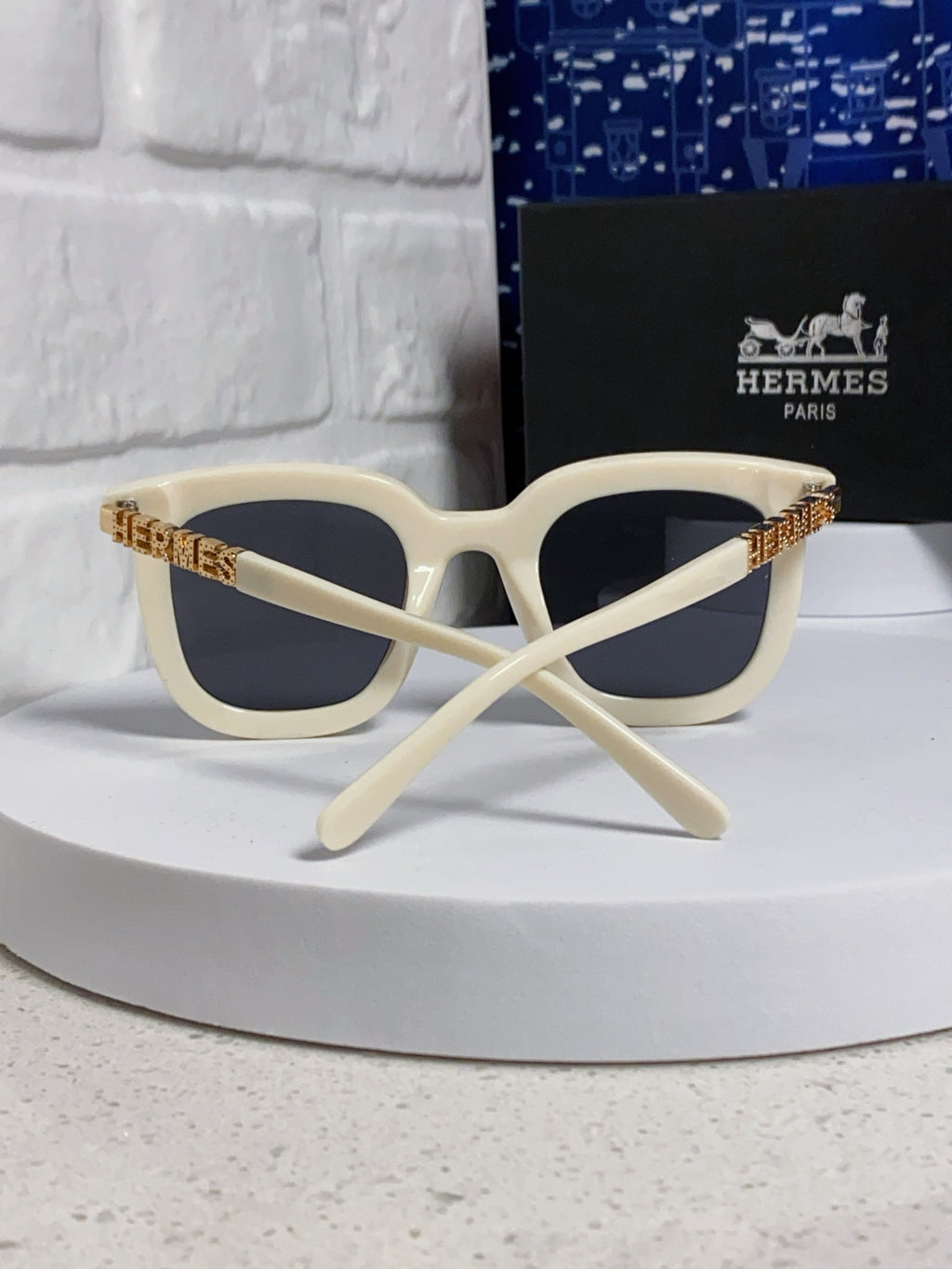 Hermès Metal Square Silver Lens Sunglasses for Men & Women - 158689 - detail image 3