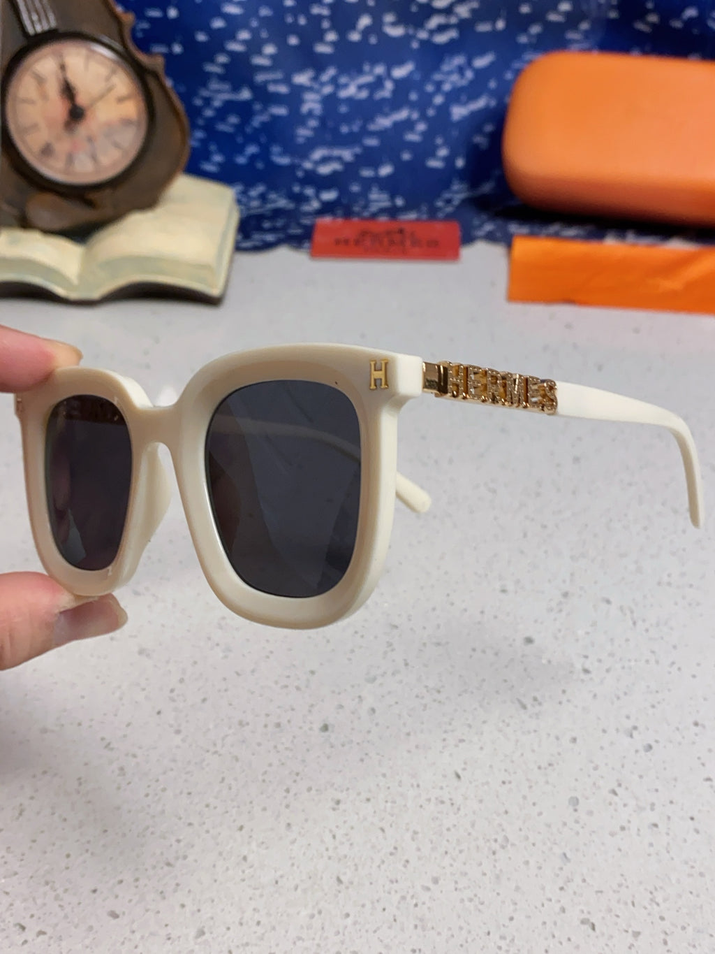 Hermès Metal Square Silver Lens Sunglasses for Men & Women - 158689 - detail image 6