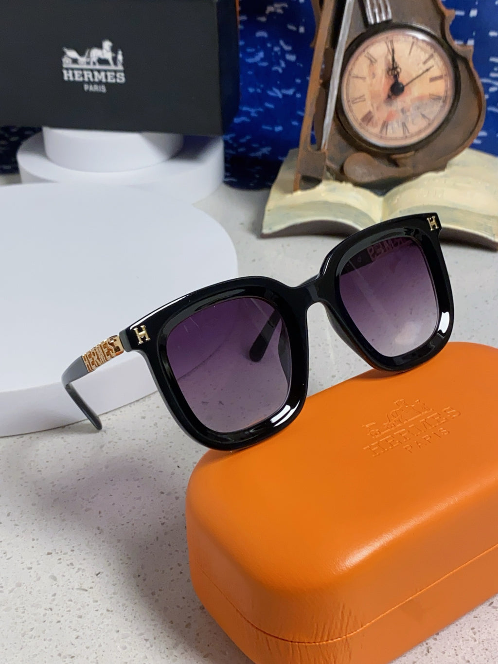 Hermès Metal Square Silver Lens Sunglasses for Men & Women - 158691 - detail image 9