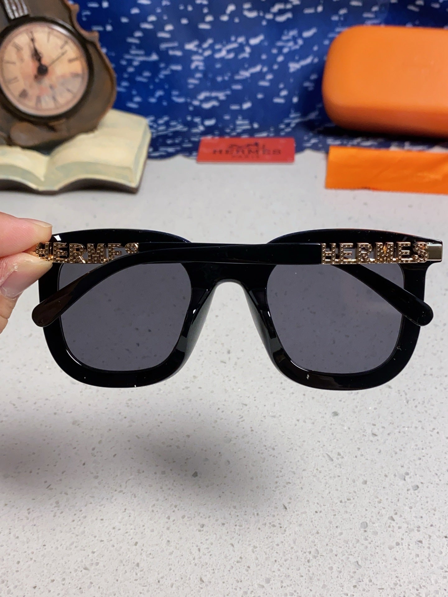 Hermès Metal Square Silver Lens Sunglasses for Men & Women - 158692 - detail image 5